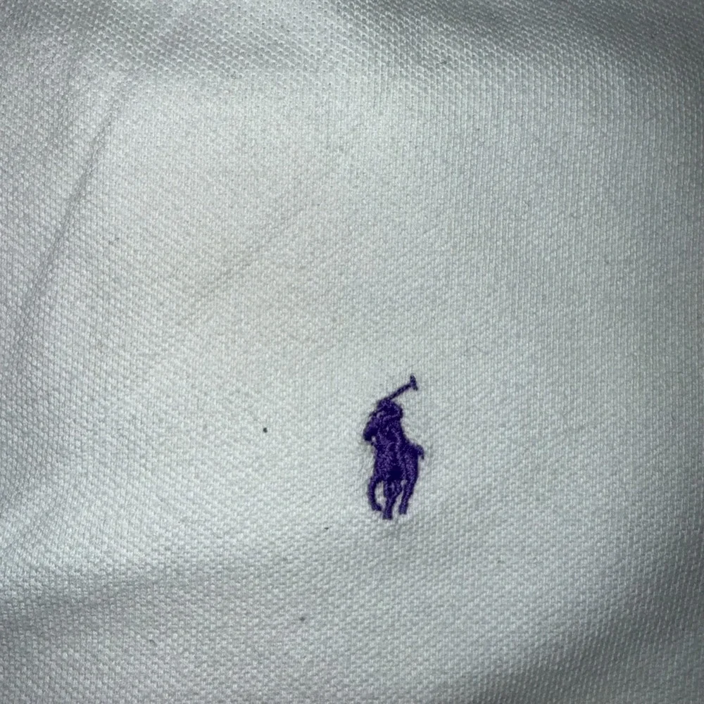 Ralph Lauren Polo Shirt Boys Extra Large White Purple Pony Logo Short Sleeve